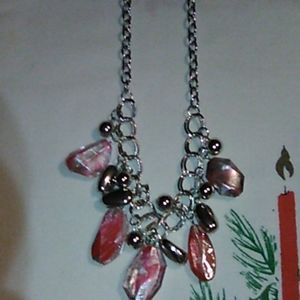 Chrome Drama Red Necklace & Earring Set